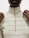 Cotton Rich Striped Ribbed Half Zip Top